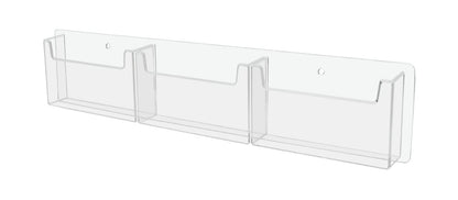 Wall Three Pocket Postcard Holder for 6"W Advertising Literature