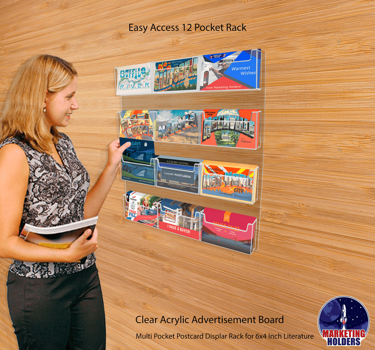 Twelve Slot Postcard Rack