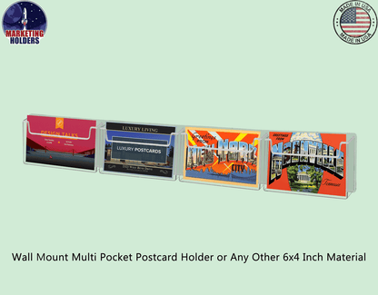Postcard Holder 4 Pocket Organizer for 6"W Advertisements