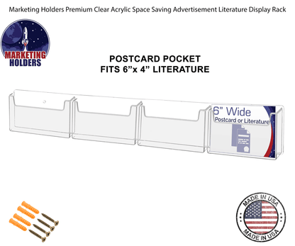 Postcard Holder 4 Pocket Organizer for 6"W Advertisements
