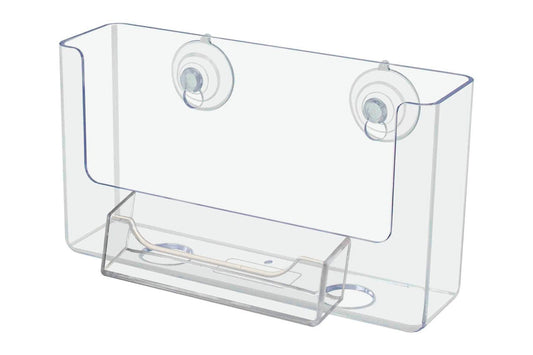 Suction Cup 6"W Postcard Holder with Card Pocket Window Display