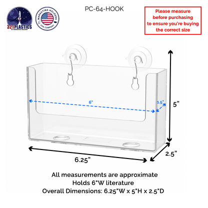 Suction Cup 6"W Postcard Holder with Window Hooks