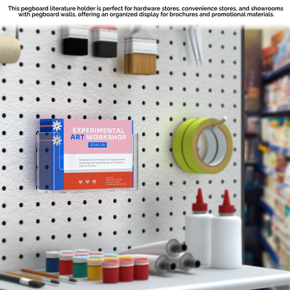 Pegboard 6"W Postcard Holder Literature Display Rack