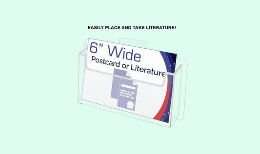 Slatwall 6"W Postcard Index Time Card Single Pocket Holder