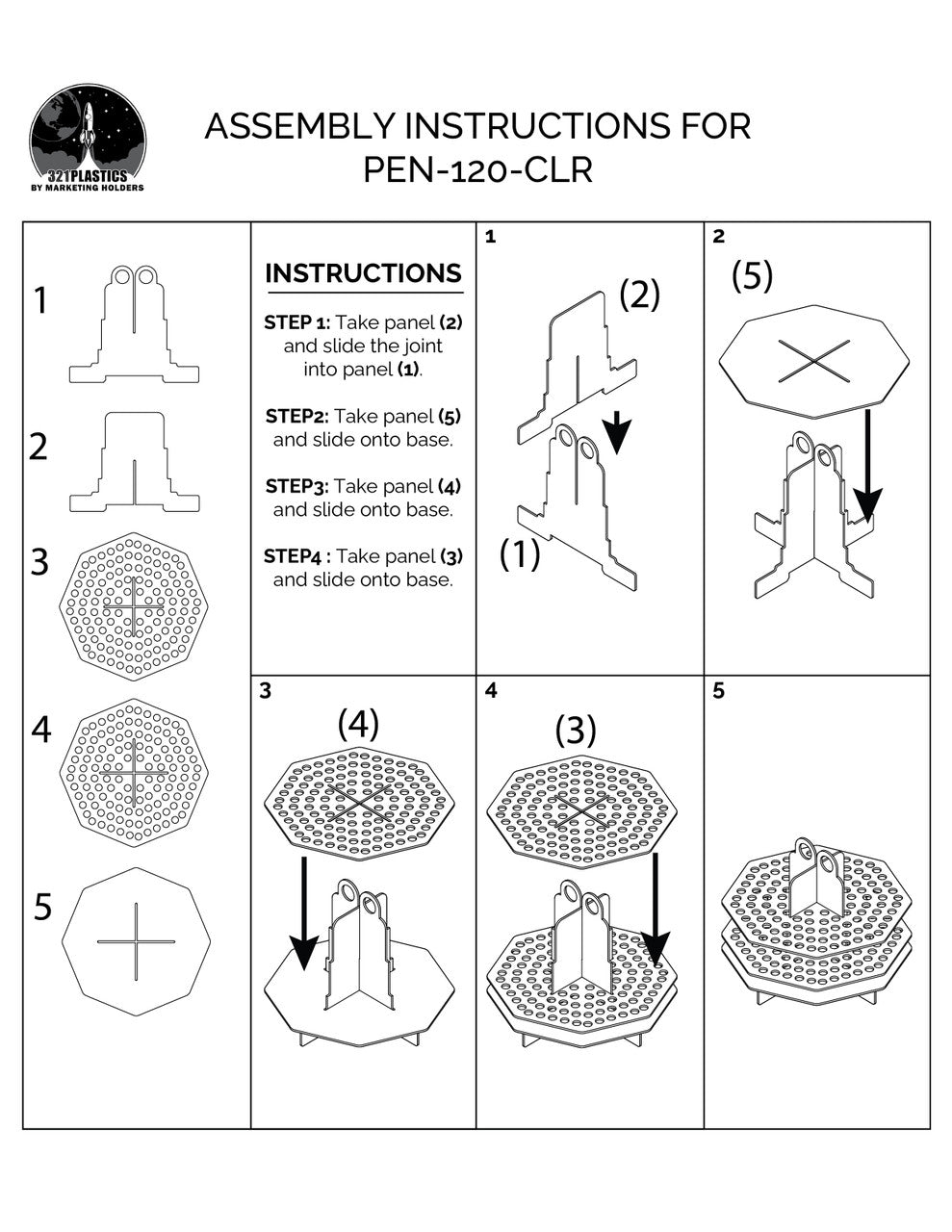 120 Slot Pen Organizer or Brush or Marker Holder Acrylic