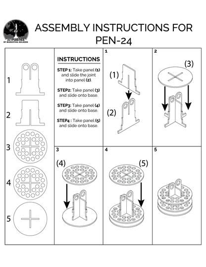 24 Slot Pen Holder Desktop Marker Paintbrush Organizer
