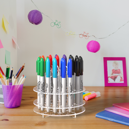24 Slot Pen Holder Desktop Marker Paintbrush Organizer