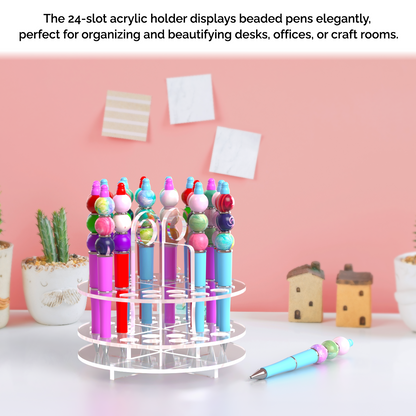 24 Slot Pen Holder Desktop Marker Paintbrush Organizer