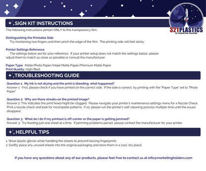 8" x  5" Wall Sign Holder Euro Style With Stainless Standoffs