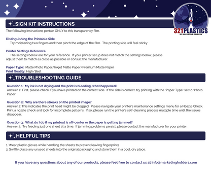 5" x 7" Wall Sign Holder Floating Graphic Image Display