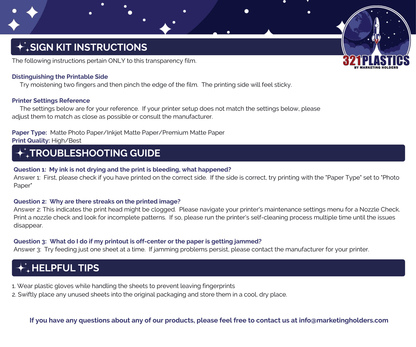 8.5"W x 11"H Table Frame Euro Style Slanted with Silver Standoffs