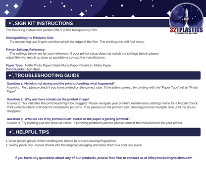 16" x 20" Wall Sign Holder Floating Graphic Poster Display