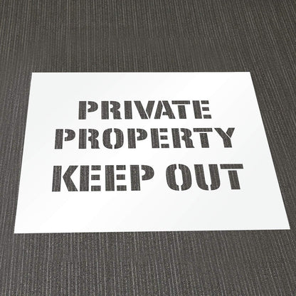 PRIVATE PROPERTY KEEP OUT 24" Stencil
