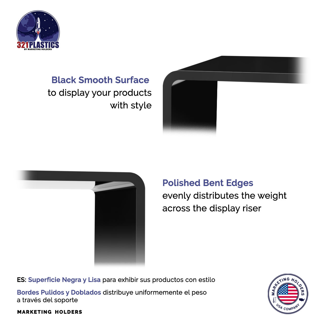 10.5" x 6" Riser Display Acrylic Retail Showcase Stand