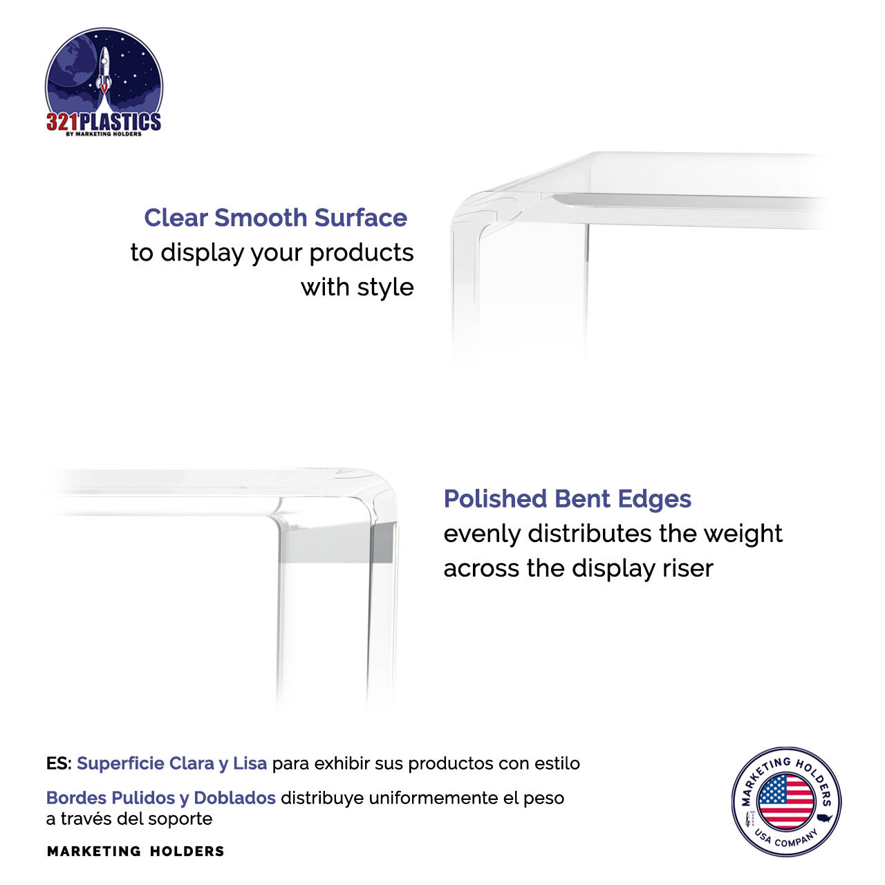 10.5" x 6" Riser Display Acrylic Retail Showcase Stand