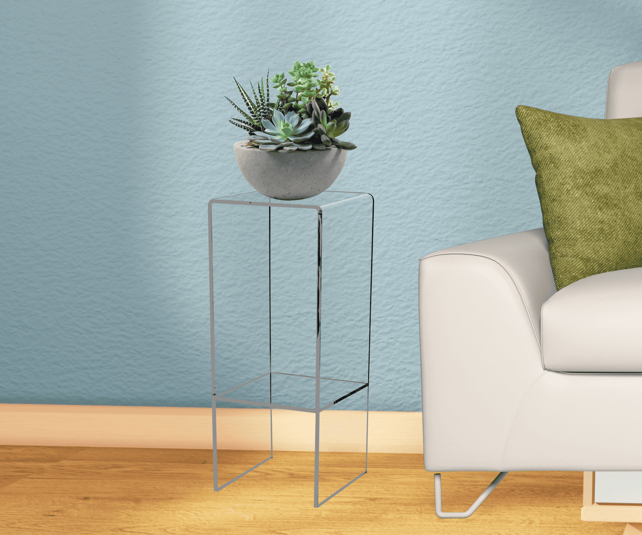 Riser Side End Accent Table 30"H Display Stand with Shelf