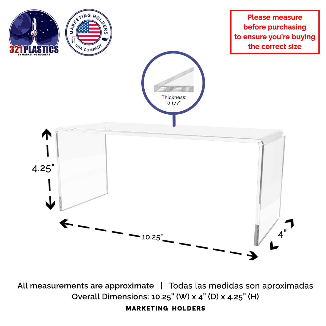 10" x 4" Riser Display Stand Retail Product Display Platform