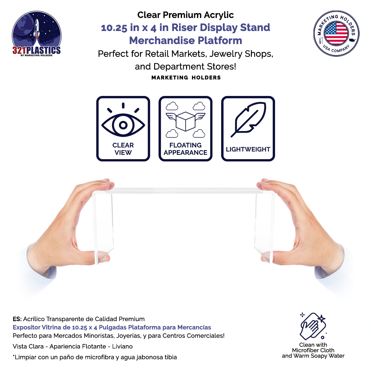 10" x 4" Riser Display Stand Retail Product Display Platform