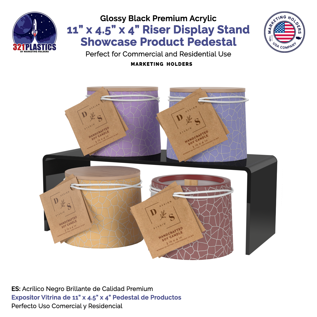 11" x 4.5" Riser Display Showcase Stand Acrylic Platform