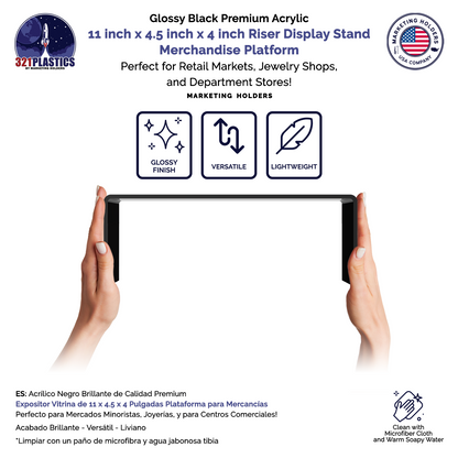 11" x 4.5" Riser Display Showcase Stand Acrylic Platform