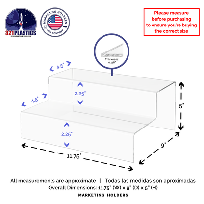 Merchandise Showcase Display 2 Tier Stair Platform Riser Stand