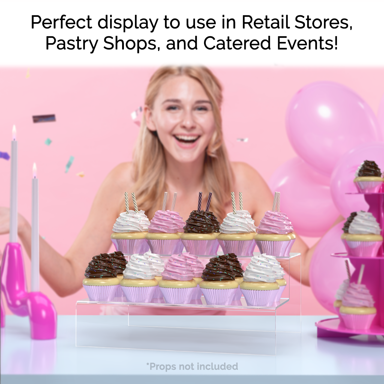 Merchandise Showcase Display 2 Tier Stair Platform Riser Stand