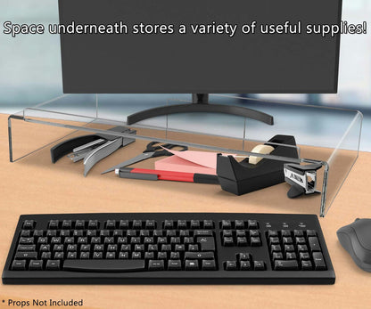 Space underneath stores a variety of useful supplies