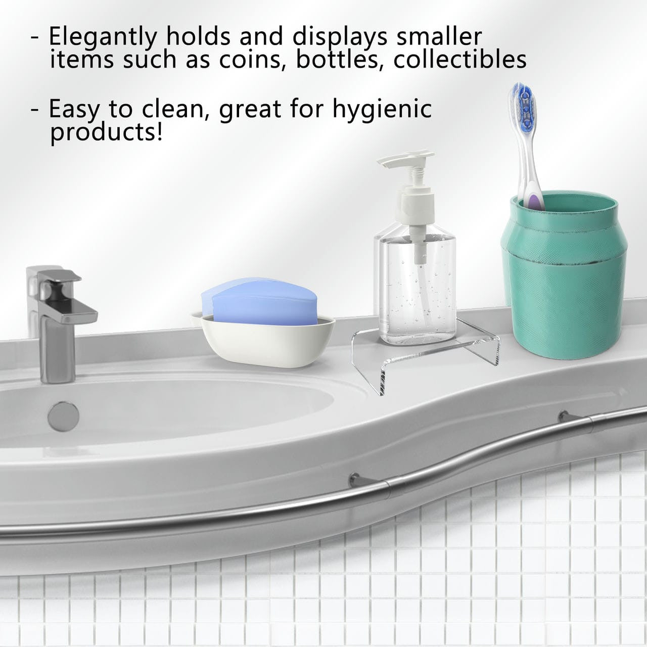 Clear Acrylic Display Riser 4" Square Retail Showcase Stand