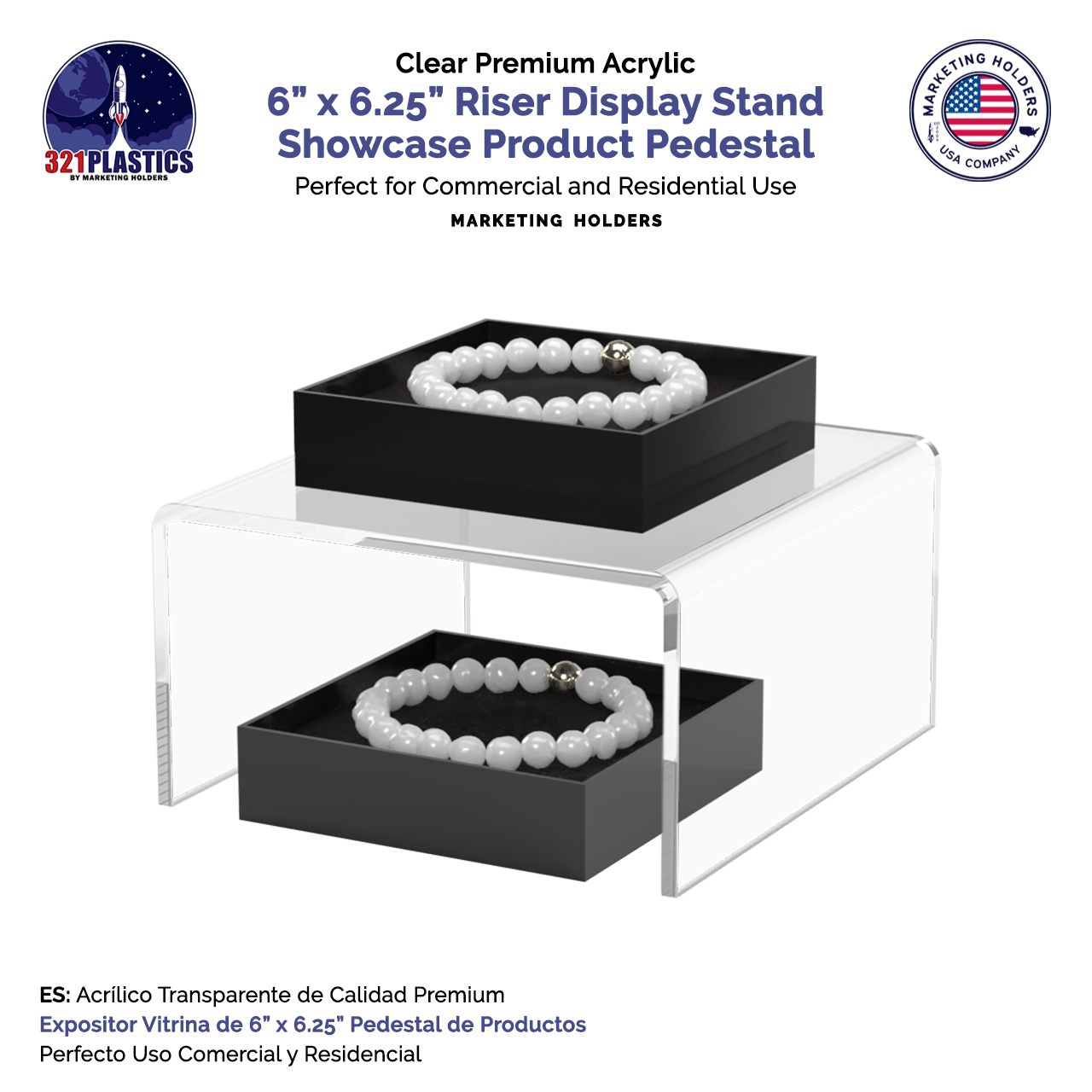 6" x 6.25" Riser Display Stand Retail Merchandise Platform
