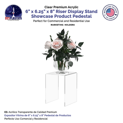 6" x 6.25" Riser Display Stand Product Showcase Acrylic Table