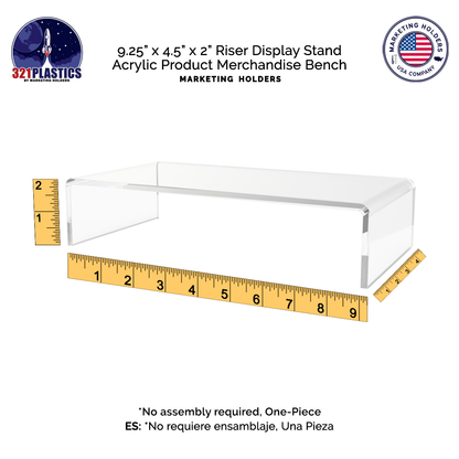 9.25" x 4.5" Riser Display Merchandise Stand Acrylic Retail