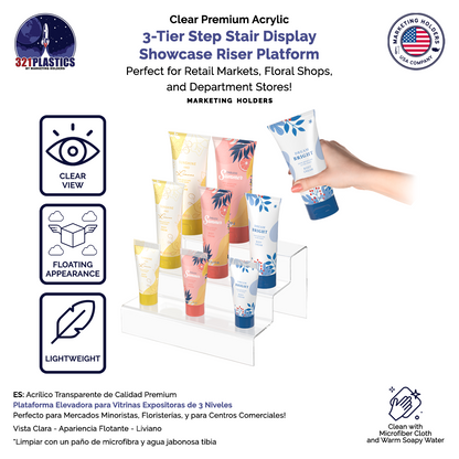 Three Step Stair Display Retail Showcase Riser Platform