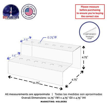 Wine Bottle Stopper Topper Display Two Tier 12 Slot Space Saver