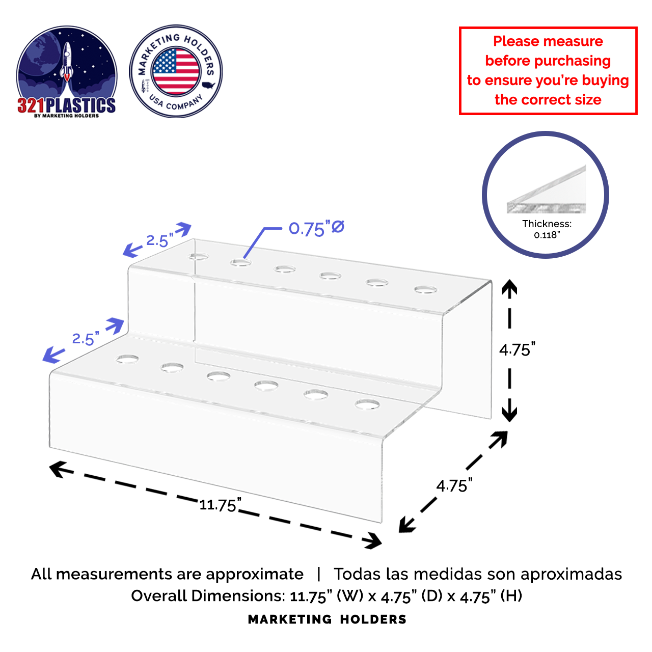 Wine Bottle Stopper Topper Display Two Tier 12 Slot Space Saver