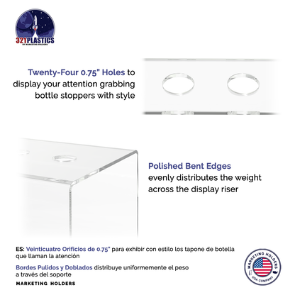 Wine Bottle Stopper Topper Display Four Tier 24 Slot Space Saver