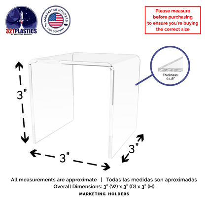 3" Square Riser Display Showcase Stand Acrylic Coin Platform