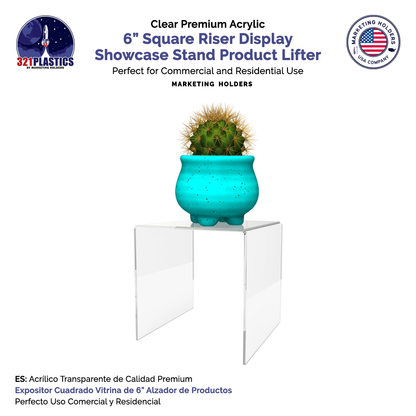 6" Square Riser Display Showcase Stand Acrylic Product Platform
