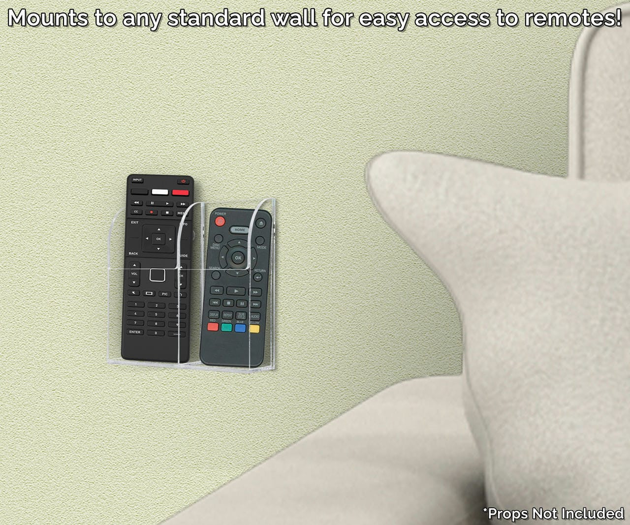 Remote Control Organizer Two Compartment Wall Mount Holder