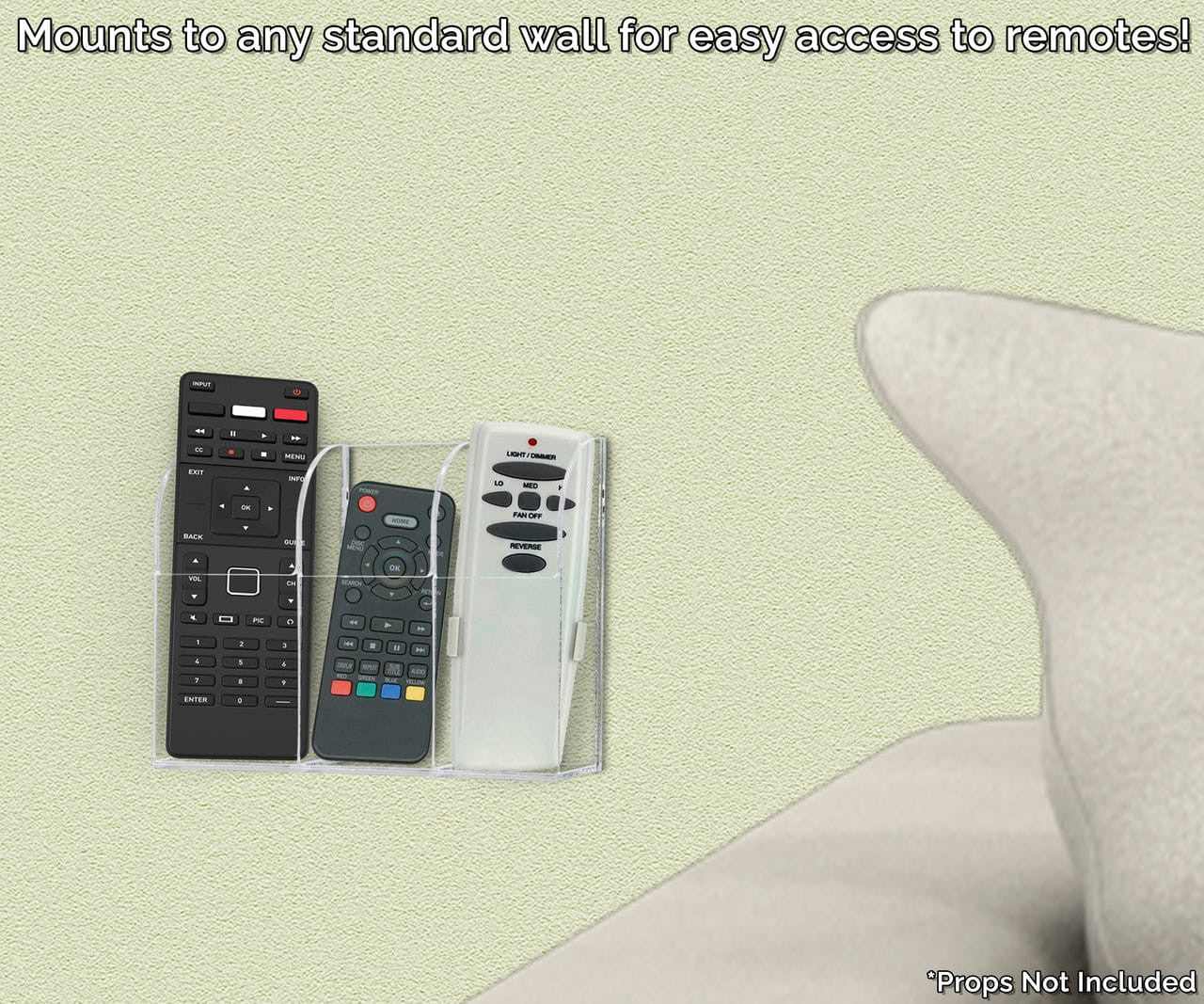 Remote Caddy 3 Pocket Wall Mount Entertainment Center Storage Bin