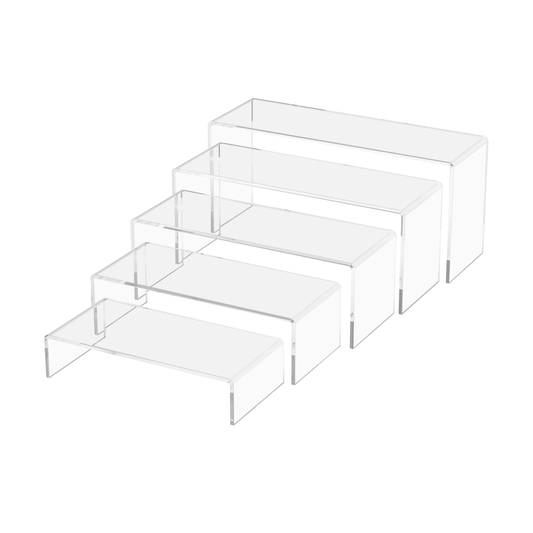 9" 10" 11" 12" 13" Riser Display Stands Acrylic 5 Pieces