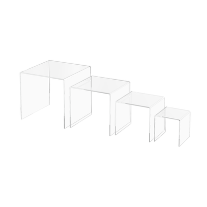 6" 8" 10" 12" Riser Display Pedestal Acrylic Stands with 4 Pieces