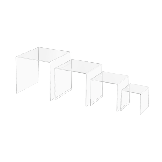 6" 8" 10" 12" Riser Display Pedestal Acrylic Stands with 4 Pieces