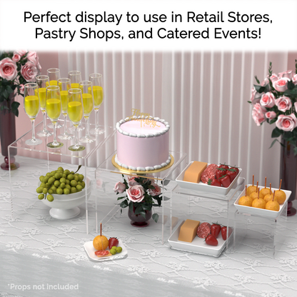 6" 8" 10" 12" Riser Display Pedestal Acrylic Stands with 4 Pieces