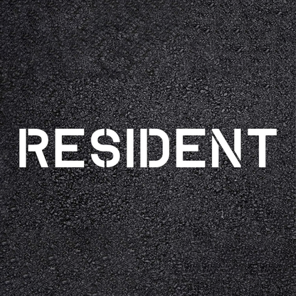 RESIDENT Stencil with 10" Letters for Parking Lots