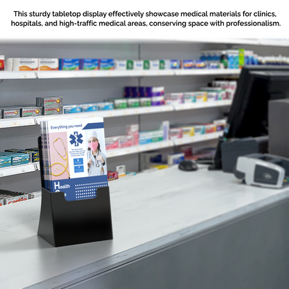 4.25"W Trifold Brochure Holder Freestanding Slant Back Display