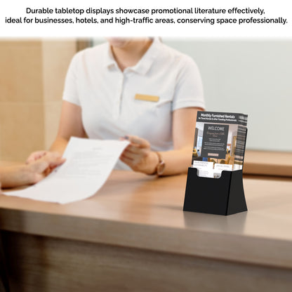 4.25"W Trifold Brochure Holder Freestanding Slant Back Display