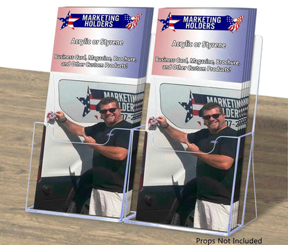 4.25"W Trifold Holder Double Pocket Slant Back Stand