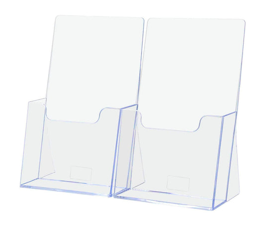 4.25"W Trifold Holder Double Pocket Slant Back Stand
