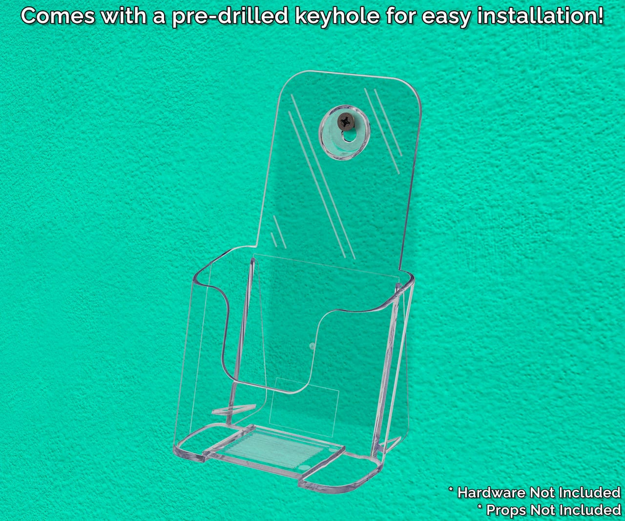 4"W Takeout Menu Display Trifold Brochure Holder Slant Back