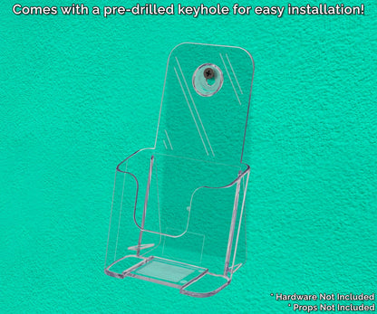 4"W Takeout Menu Display Trifold Brochure Holder Slant Back